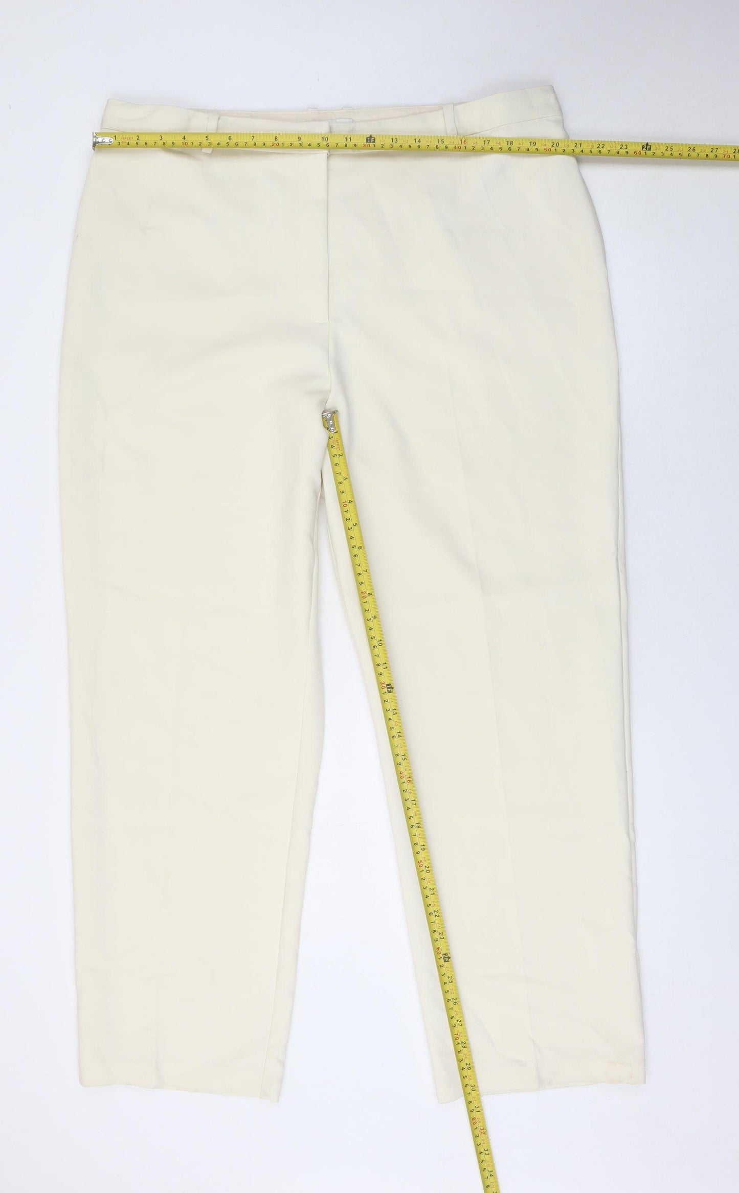 Marks and Spencer Women Ivory Size 20 Tall Straight Trousers