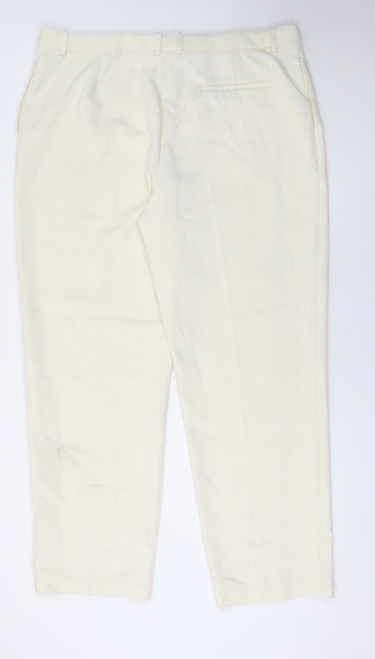 Marks and Spencer Women Ivory Size 20 Tall Straight Trousers
