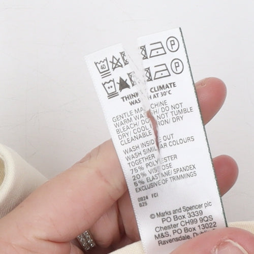 Marks and Spencer Women Ivory Size 20 Tall Straight Trousers