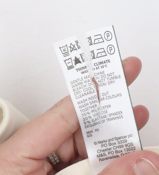 Marks and Spencer Women Ivory Size 20 Tall Straight Trousers