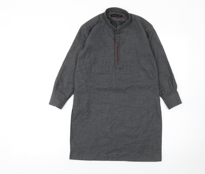 Black Pearl Girls Grey Long Sleeve Cotton Blend Tunic Shirt Size 18