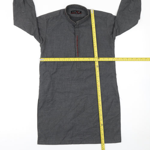 Black Pearl Girls Grey Long Sleeve Cotton Blend Tunic Shirt Size 18
