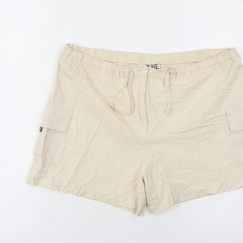 PURE ORIGINAL Womens Beige Size 12 Cargo Shorts 100% Cotton
