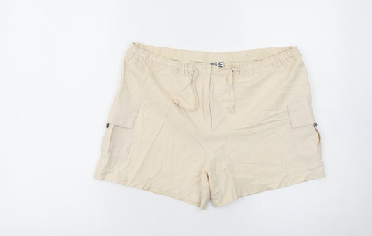 PURE ORIGINAL Womens Beige Size 12 Cargo Shorts 100% Cotton