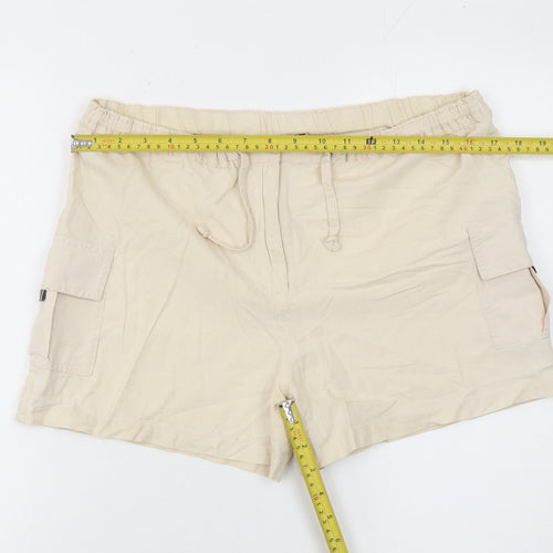 PURE ORIGINAL Womens Beige Size 12 Cargo Shorts 100% Cotton