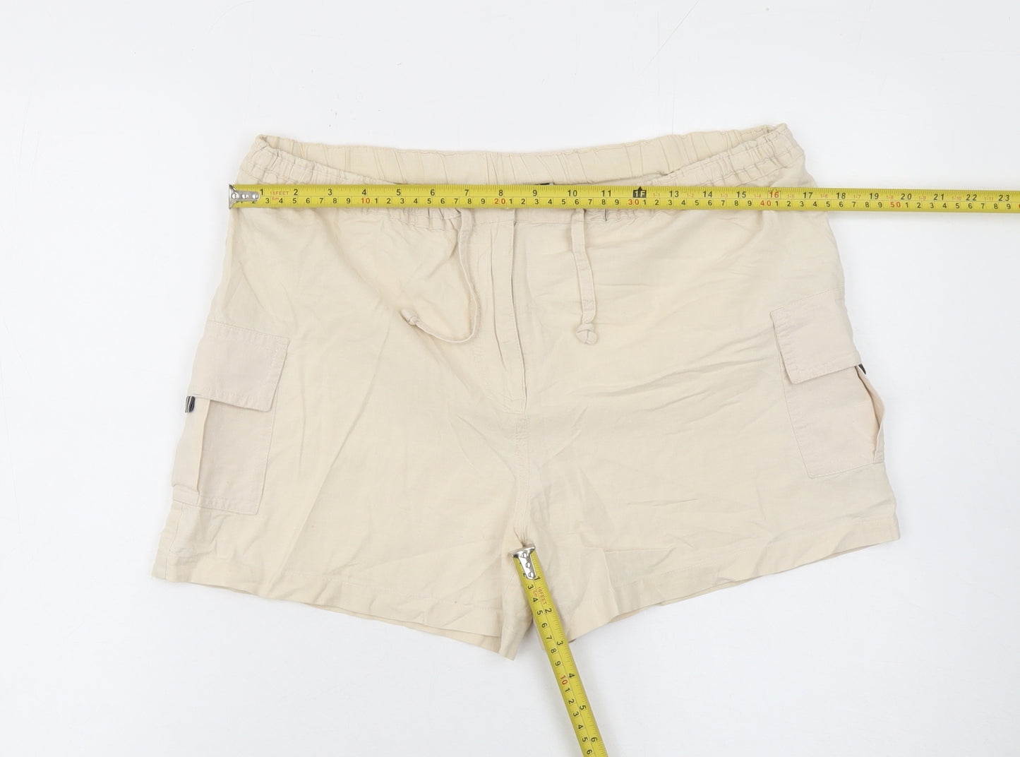 PURE ORIGINAL Womens Beige Size 12 Cargo Shorts 100% Cotton