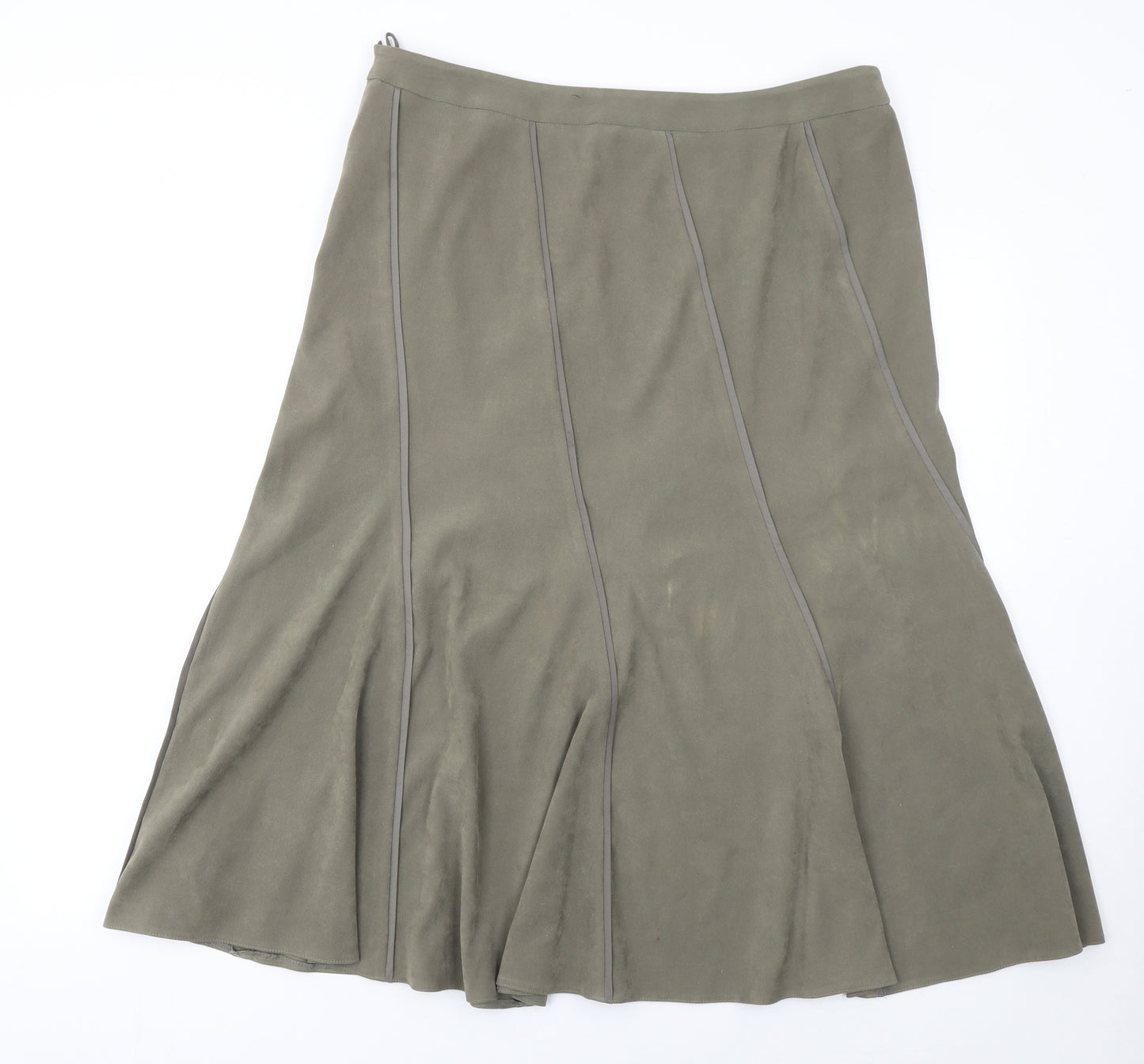 Bonmarché Women's Brown A-Line Midi Skirt Size 16 Stretch