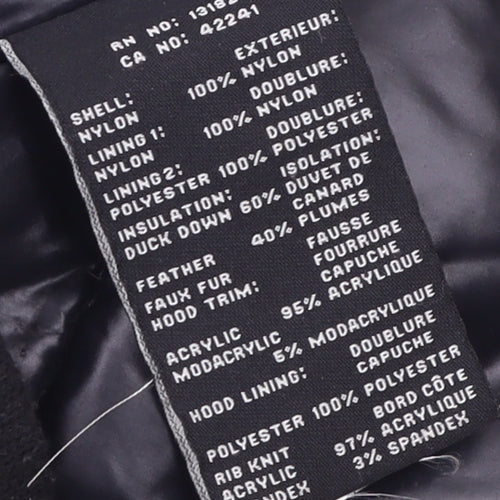 S13 New York Girls Green Hooded Bomber Jacket Faux Fur Trim Size 12 Years