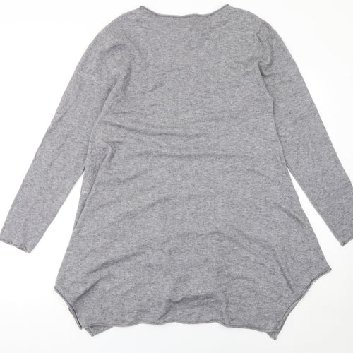 Roman Women Grey Size 14 Rhinestone Star Long Sleeve Pullover Jumper