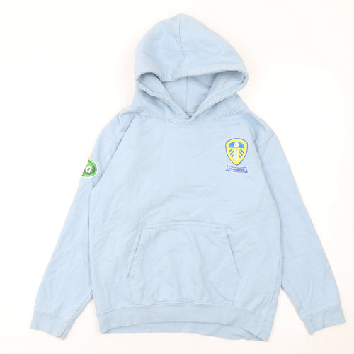 Just Hoods Boys Light Blue Pullover Hoodie L (9-11 Years) Cotton Blend