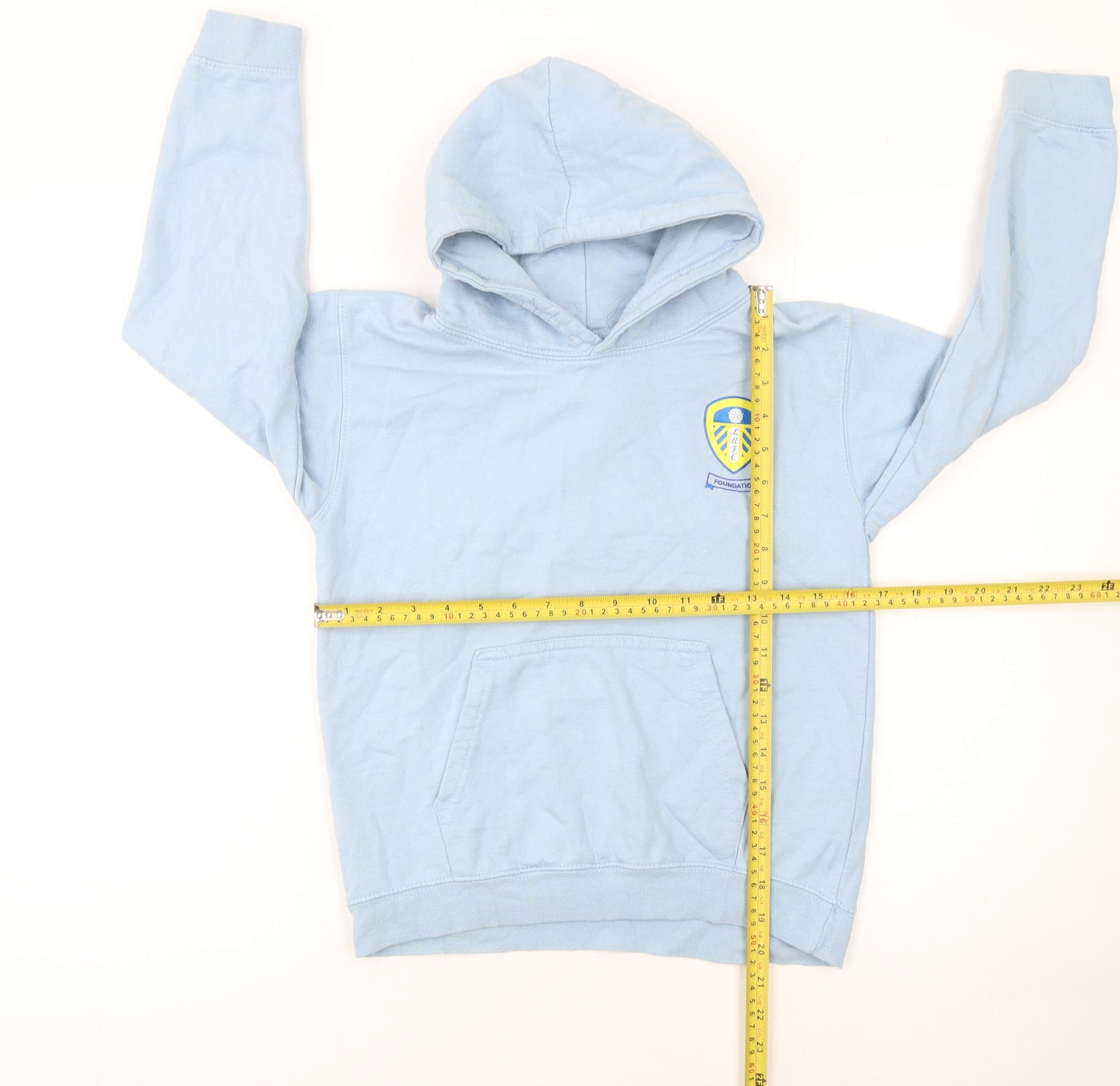 Just Hoods Boys Light Blue Pullover Hoodie L (9-11 Years) Cotton Blend