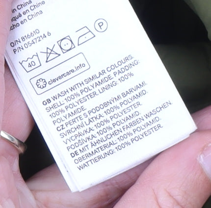 H&M Women’s Green Quilted Long Coat Size 4 Regular