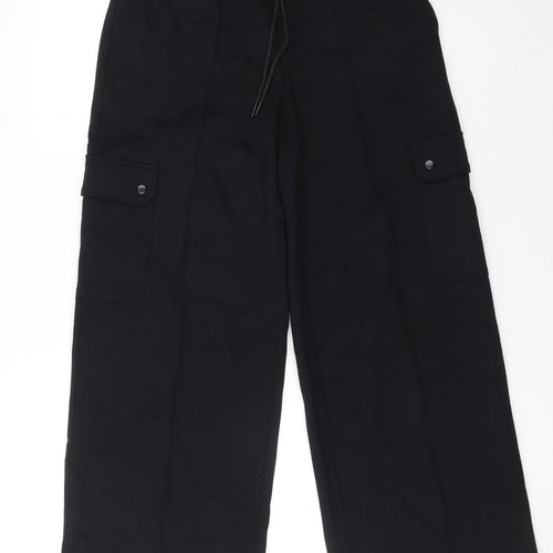 Marks and Spencer Women’s Black Cargo Wide-Leg Trousers Size 12
