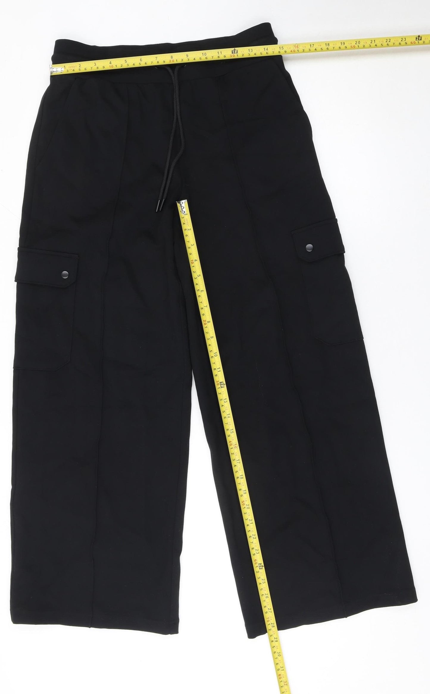 Marks and Spencer Women’s Black Cargo Wide-Leg Trousers Size 12