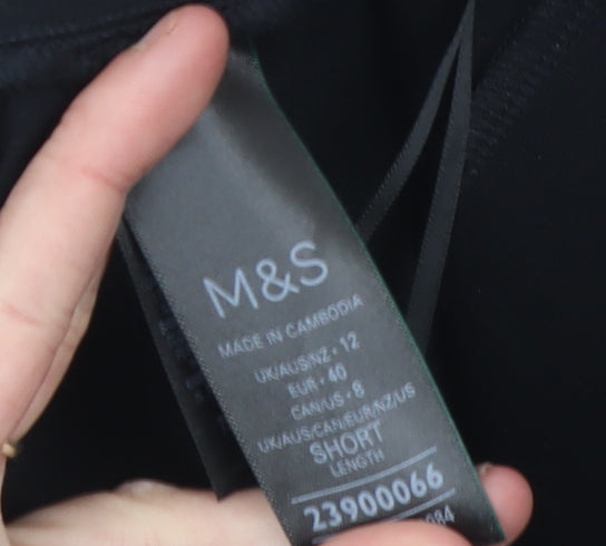 Marks and Spencer Women’s Black Cargo Wide-Leg Trousers Size 12