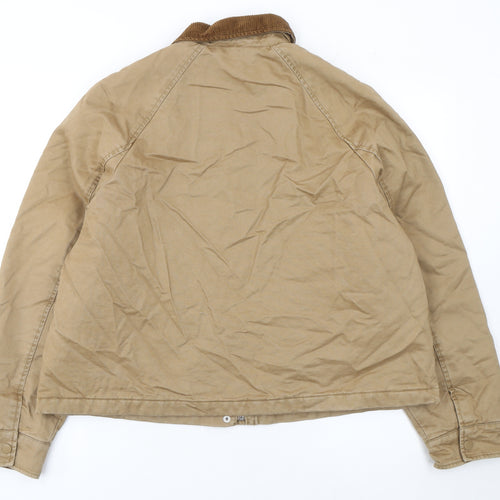 Primark Women Beige Bomber Jacket M Cotton Lined Classic Style
