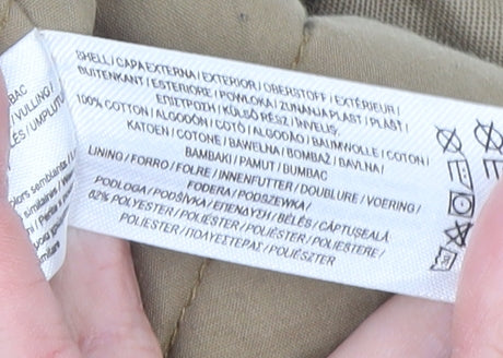 Primark Women Beige Bomber Jacket M Cotton Lined Classic Style