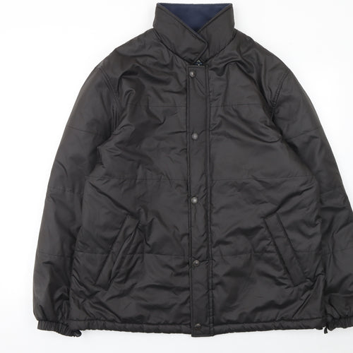 Melka Men's Black Polyester Winter Puffer Jacket Size 52 Regular