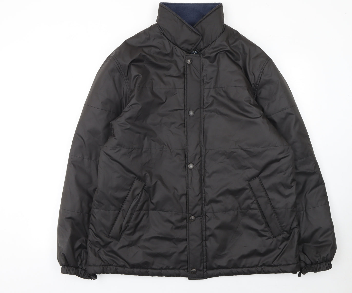 Melka Men's Black Polyester Winter Puffer Jacket Size 52 Regular