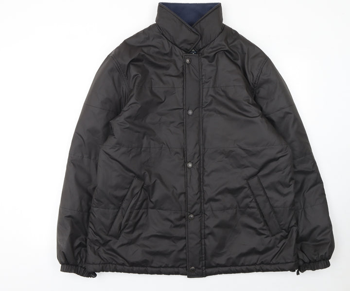 Melka Men's Black Polyester Winter Puffer Jacket Size 52 Regular