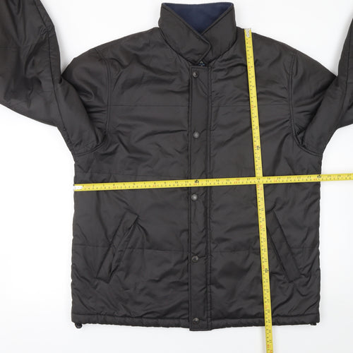 Melka Men's Black Polyester Winter Puffer Jacket Size 52 Regular