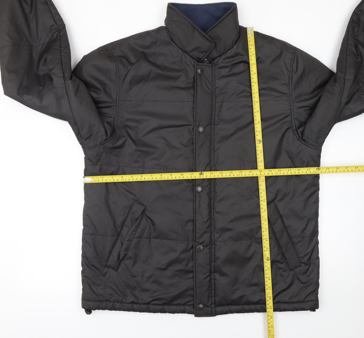 Melka Men's Black Polyester Winter Puffer Jacket Size 52 Regular