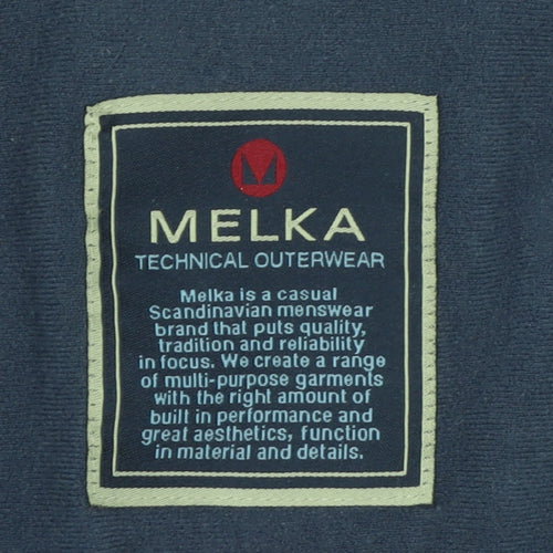 Melka Men's Black Polyester Winter Puffer Jacket Size 52 Regular