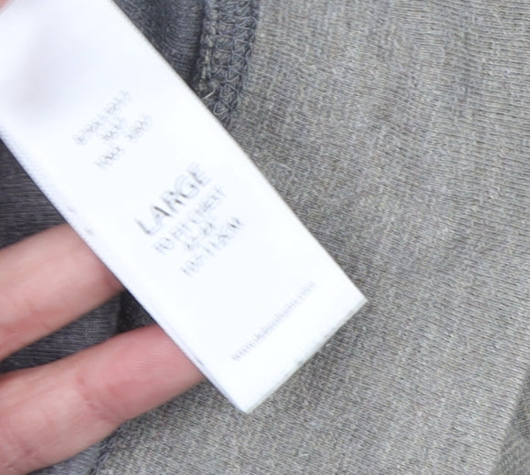 Marks and Spencer Men's Grey 1/4 Zip Cotton Sweatshirt Size L