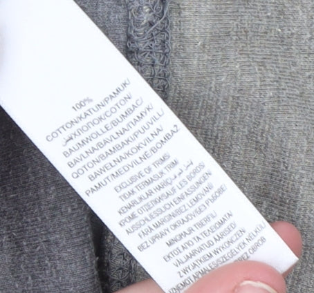 Marks and Spencer Men's Grey 1/4 Zip Cotton Sweatshirt Size L