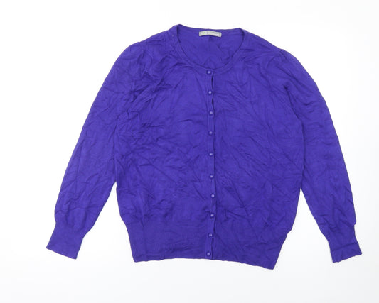Marks and Spencer Women's Purple Long Sleeve Cardigan UK 16