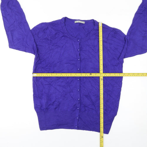 Marks and Spencer Women's Purple Long Sleeve Cardigan UK 16