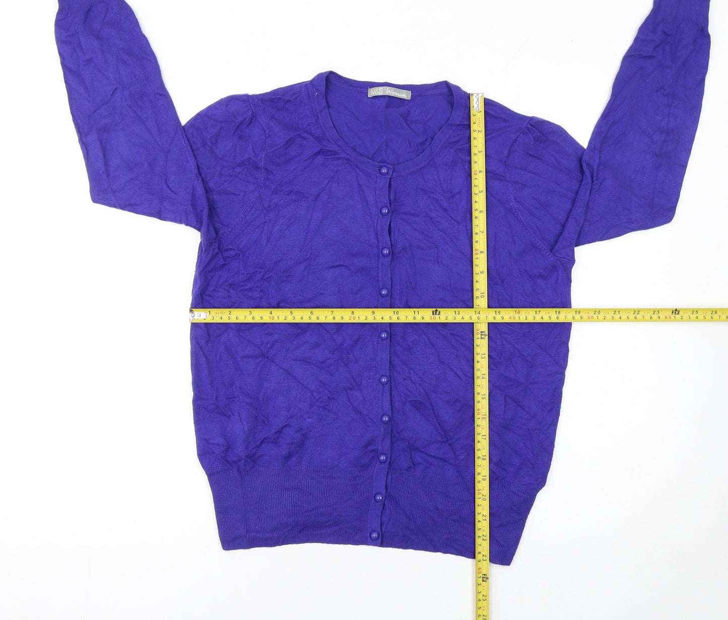 Marks and Spencer Women's Purple Long Sleeve Cardigan UK 16