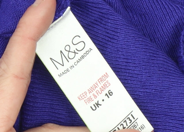 Marks and Spencer Women's Purple Long Sleeve Cardigan UK 16