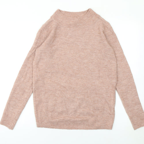 H&M MAMA Women’s Beige Mock Neck Knit Jumper XS