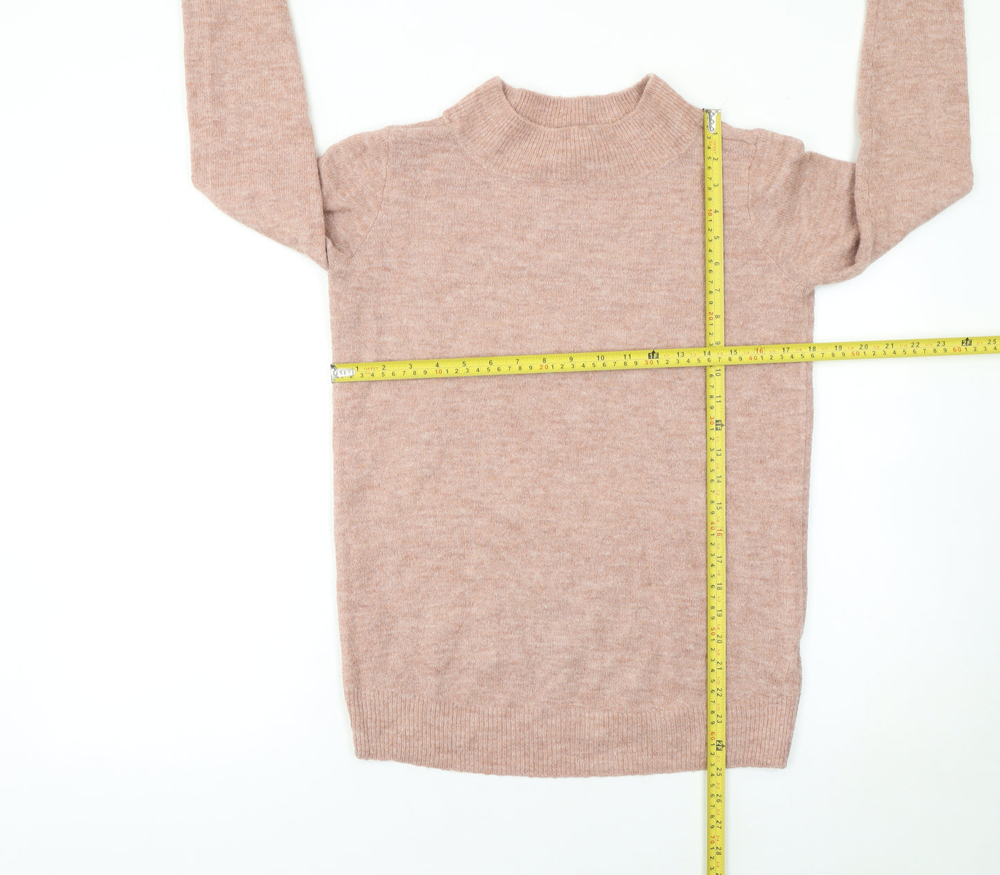 H&M MAMA Women’s Beige Mock Neck Knit Jumper XS