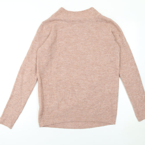 H&M MAMA Women’s Beige Mock Neck Knit Jumper XS