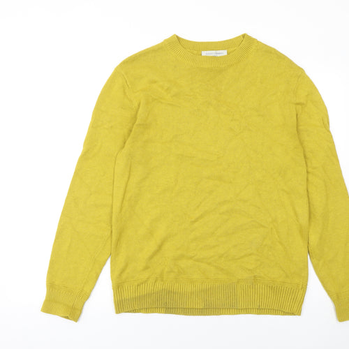 Seasalt Cornwall Men's Yellow Organic Cotton Crew Neck Jumper Size S