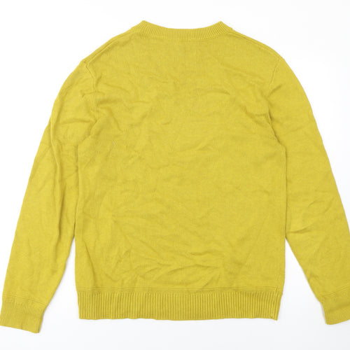 Seasalt Cornwall Men's Yellow Organic Cotton Crew Neck Jumper Size S