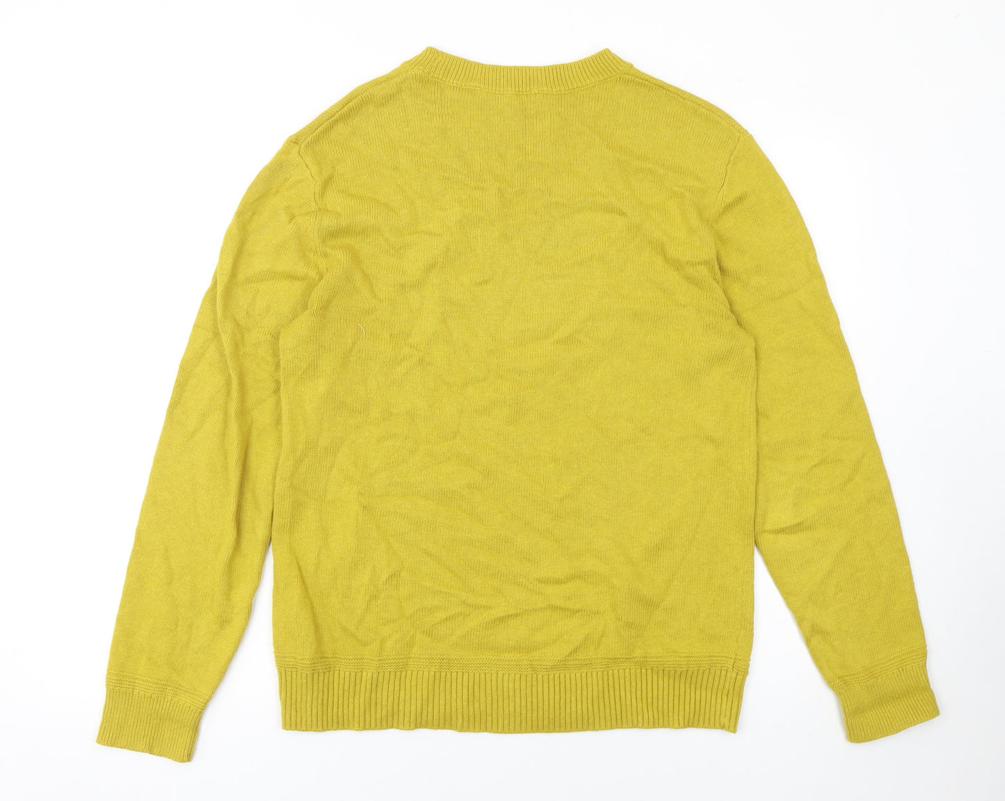 Seasalt Cornwall Men's Yellow Organic Cotton Crew Neck Jumper Size S