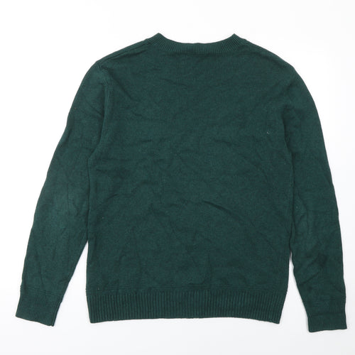 Seasalt Cornwall Men's Green Organic Cotton V-Neck Jumper Size S