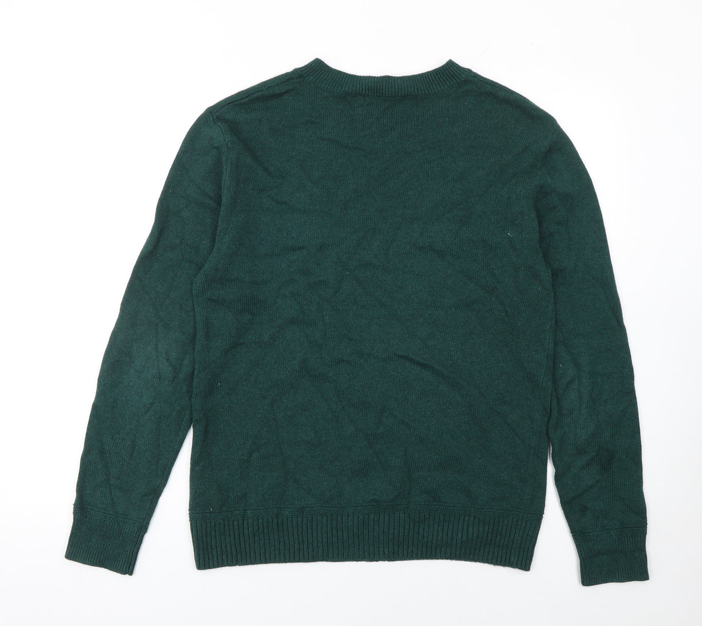 Seasalt Cornwall Men's Green Organic Cotton V-Neck Jumper Size S