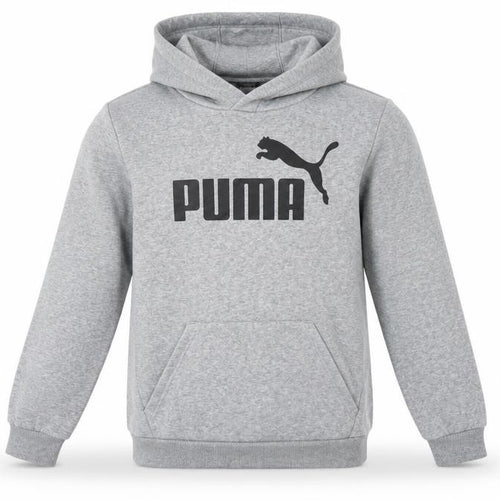 Puma Boys Grey Pullover Hoodie 16-15-16Y Regular Fit Fleece Sweatshirt