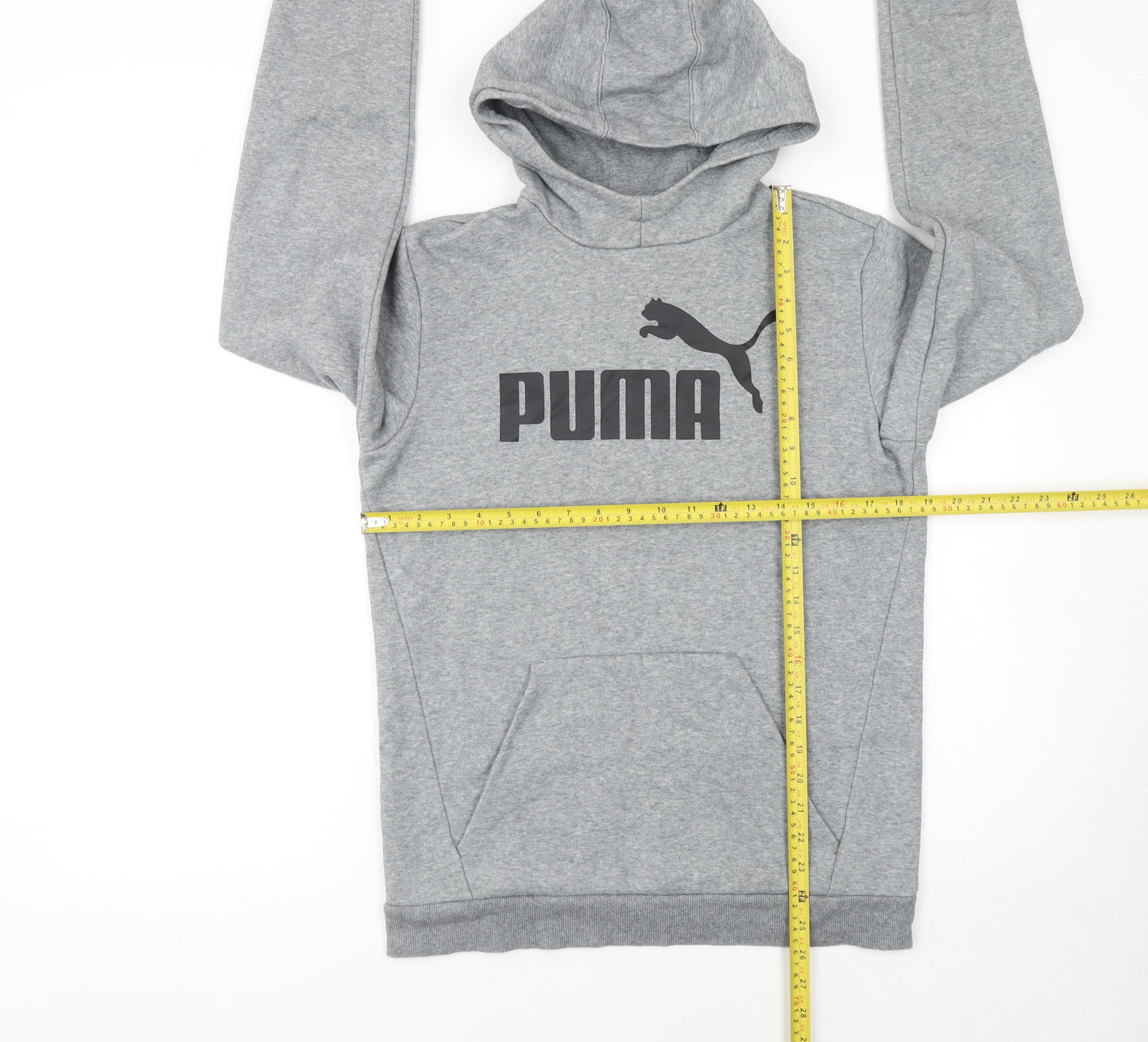 Puma Boys Grey Pullover Hoodie 16-15-16Y Regular Fit Fleece Sweatshirt