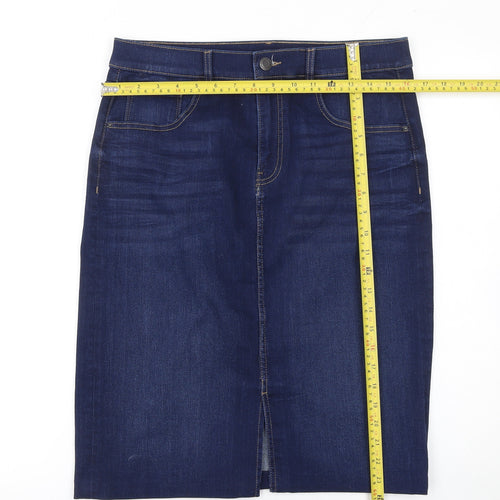 Marks and Spencer Womens Blue Denim Knee Length Pencil Skirt Size 12