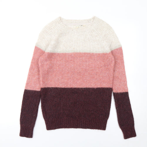 Fat Face Women's Multicoloured Wool Blend Chunky Knit Jumper Size 6
