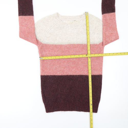 Fat Face Women's Multicoloured Wool Blend Chunky Knit Jumper Size 6