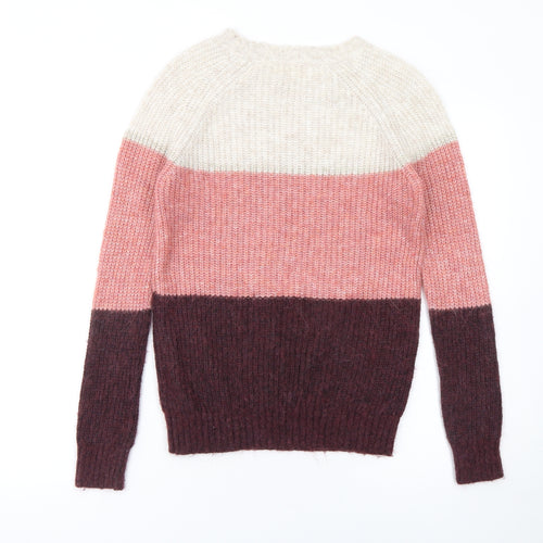 Fat Face Women's Multicoloured Wool Blend Chunky Knit Jumper Size 6