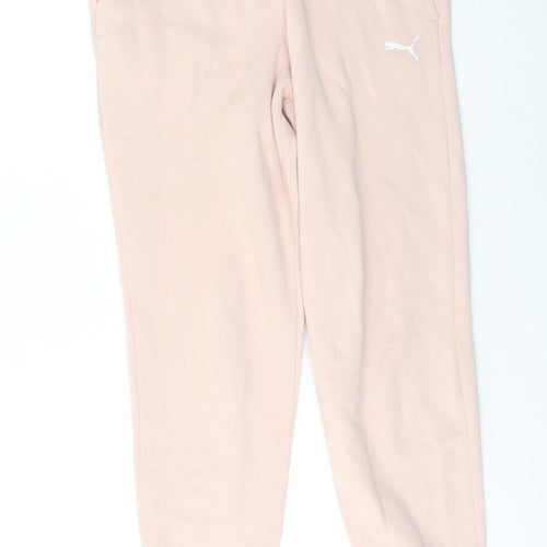 Puma Girls Pink Jogger Sweatpants 13-14 Years Cotton Blend Fleece Trousers
