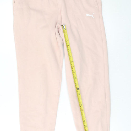 Puma Girls Pink Jogger Sweatpants 13-14 Years Cotton Blend Fleece Trousers