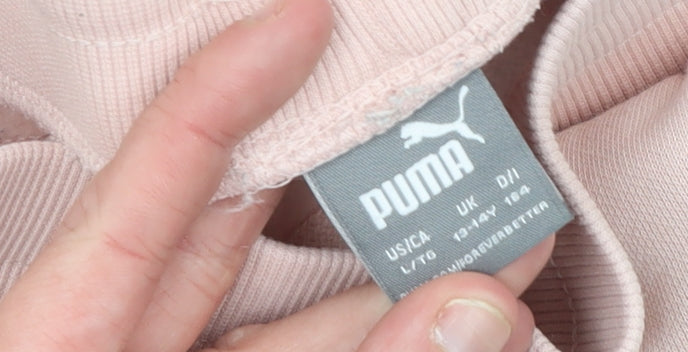 Puma Girls Pink Jogger Sweatpants 13-14 Years Cotton Blend Fleece Trousers